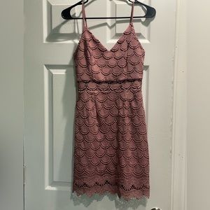 Aqua scalloped mini dress